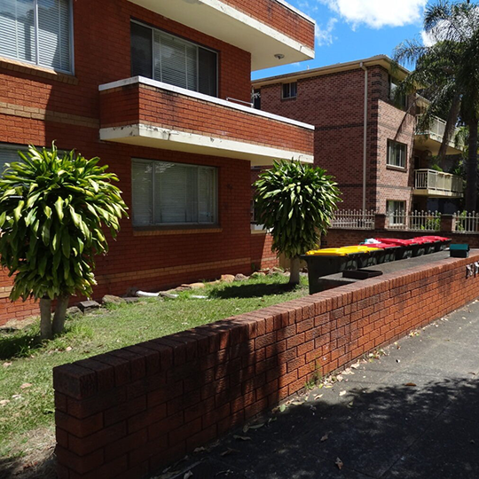 Bins outside a block of flats